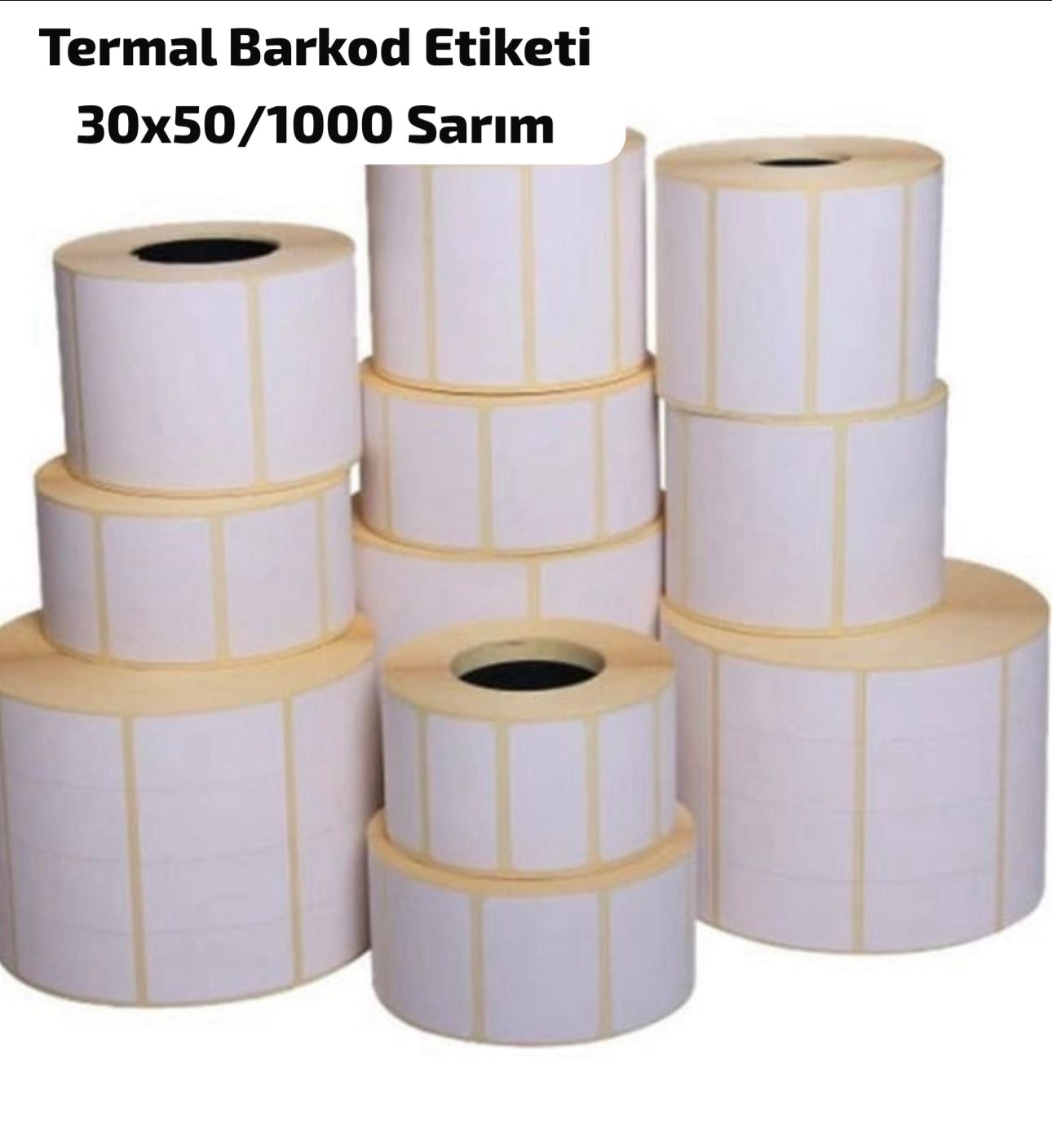 30x50 1000 sarım Termal Barkod Etiketi 30x50 / 1000 Sarım 10 Rulo - Görsel 1