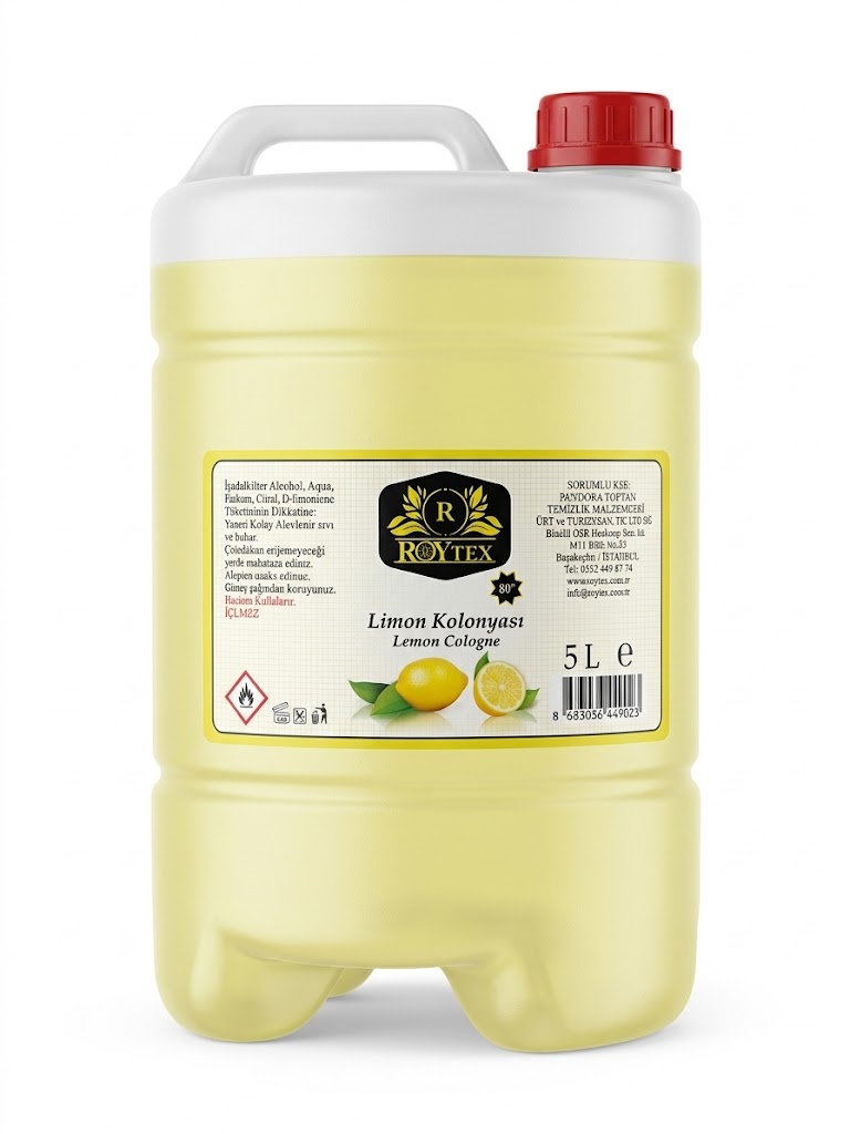a11c10a3-bf8c-4d16-bd0f-ac6ef17c8511 Roytex 80 Derece Limon Kolonyası 5 Litre - Bidon Boy Hijyenik Kolonya - Görsel 1