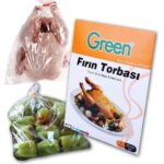Green Fırın Torbası 8'li 1 Paket (25x38 cm) Klipsli Tavuk Ve Sebze Pişirme Poşeti
