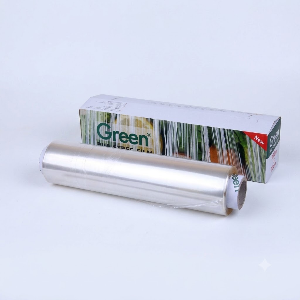 839fd80e-65aa-41ee-adc4-371edd3bb75f Green Kutulu PVC Streç Film 30 cm x 300 Metre 1 Adet - Mutfak Tipi Gıda Sarma Poşeti - Görsel 1
