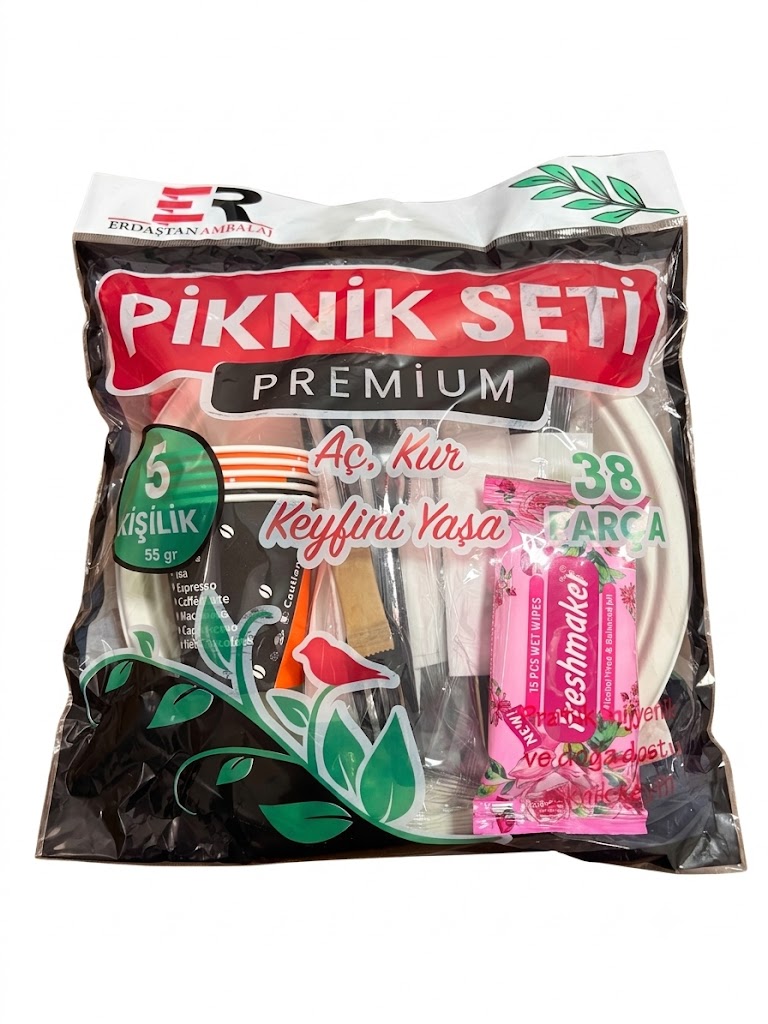 Piknik Seti 5 Kişilik 38 Parça Hazır Set 1 Paket